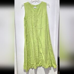 Linen V Neck Dress